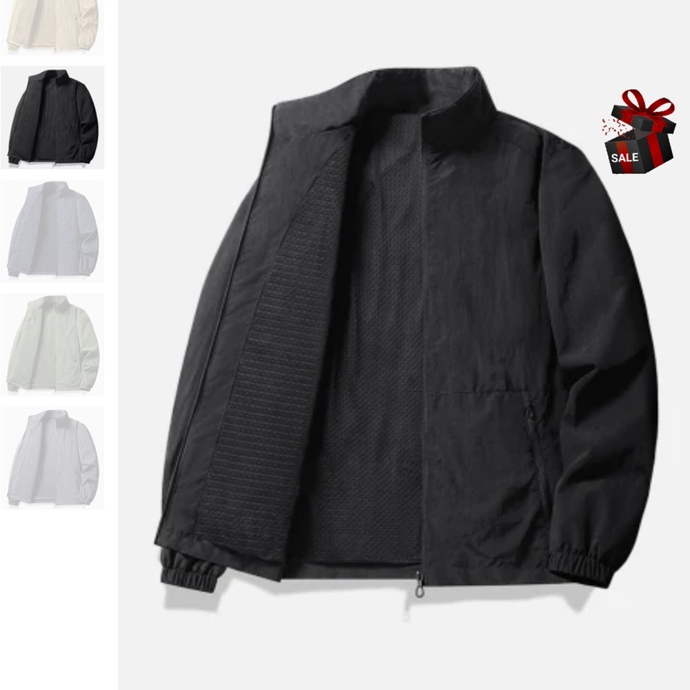 Men's Classic Black Windbreaker